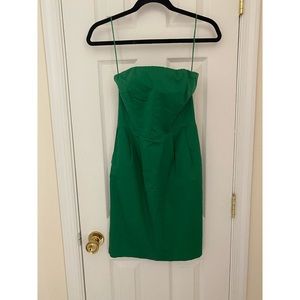 Express Green Strapless Dress WITH POCKETS - 6
